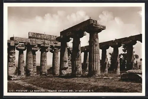 AK Paestum, La Basilica, Tempio Arancaico del VI secolo