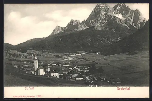 AK St. Veit / Sextental, Totalansicht aus der Vogelschau
