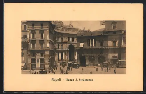 AK Napoli, Piazza S. Ferdinando, Strassenbahn