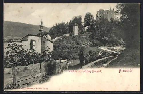 AK Bruneck, Partie mit Schloss Bruneck