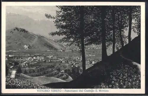 AK Vittorio Veneto, Panorama dal Castello S. Martino