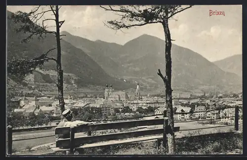 AK Brixen, Panorama mit Kirche