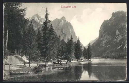 AK Toblach /Toblacher See, Panorama