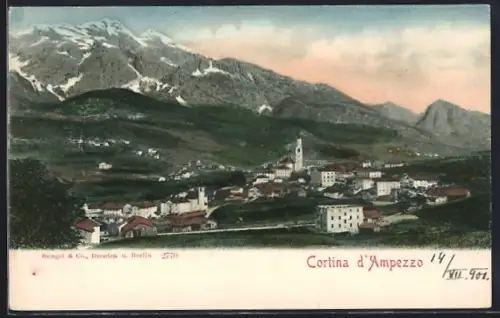 AK Cortina d`Ampezzo, Panorama mit Kirche