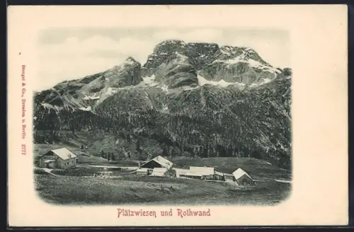AK Plätzwiesen, Ortspartie mit Rothwand
