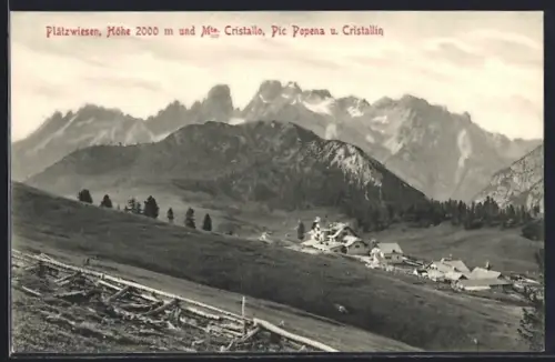 AK Plätzwiesen, Panorama mit Mte. Cristallo, Pic Popena und Cristallin