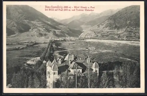 AK Schluderns /Vintschgau, Neu-Spondinig, Hotel Hirsch u. Post
