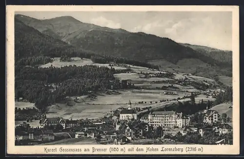 AK Gossensass am Brenner, Ortsansicht mit dem Hohen Lorenzberg