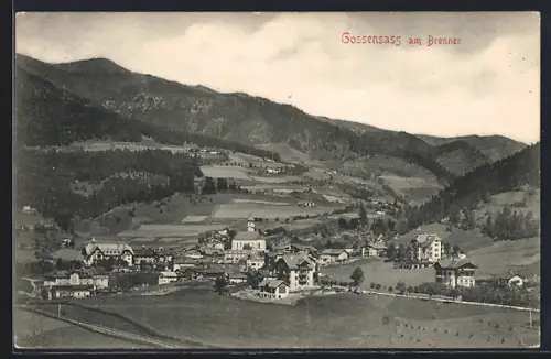 AK Gossensass am Brenner, Ortsansicht aus der Vogelschau