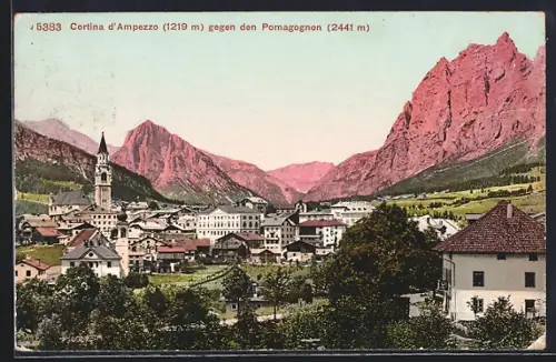 AK Cortina d`Ampezzo, Ansicht gegen den Pomagognon