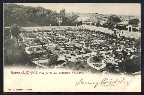 AK Roma, Una parte dei giardino Vaticano