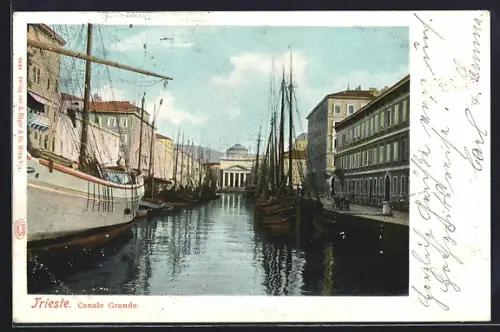 AK Trieste / Triest, Canale Grande, Segelboote