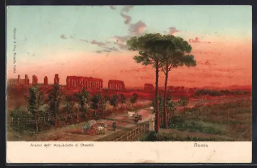 Lithographie Roma, Avanzi dell` Acquedotto di Claudio