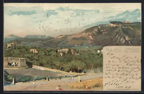 Künstler-AK Napoli, I Camaldoli dal Vomero