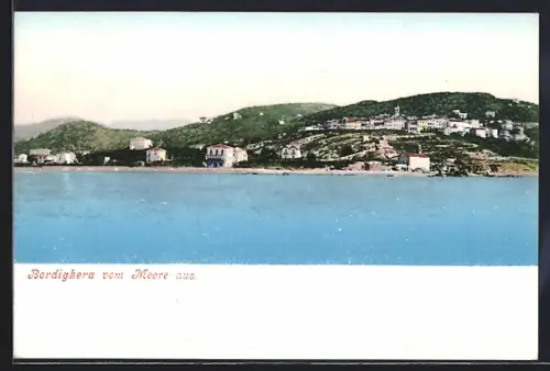 AK Bordighera, Blick vom Meere aus