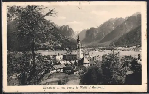 AK Dobbiaco / Toblach, Panorama verso Valle d`Ampezzo