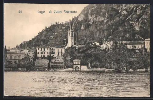 AK Varenna /Lago di Como, Ortsansicht mit Kirchturm