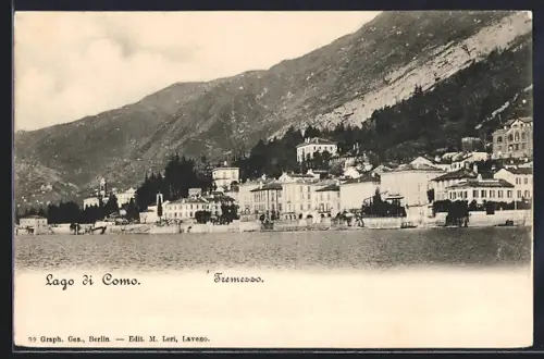 AK Tremezzo /Lago di Como, Blick vom Wasser aus