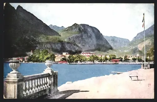 AK Riva, Blick vom Park des Palasthotel Lido auf den See