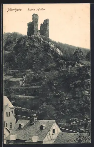 AK Montjoie, Ruine Haller mit Bergweg