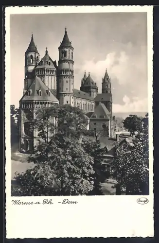 AK Worms a. Rh., Ansicht vom Dom