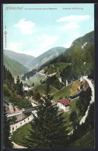AK Höllenthal / Höllsteig, Partie mit der Kunststrasse beim Sternen, Station Höllsteig