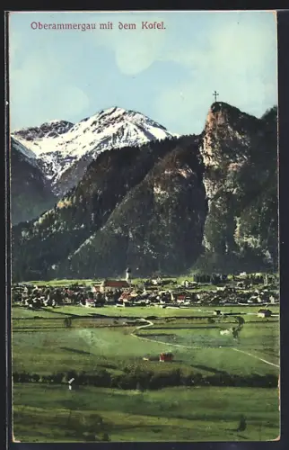 AK Oberammergau, Ortsansicht mit dem Kofel