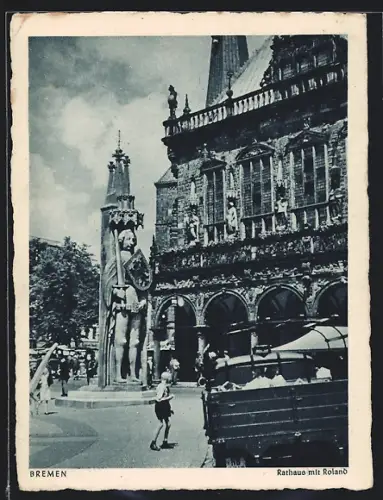 AK Bremen, Rathaus mit Roland