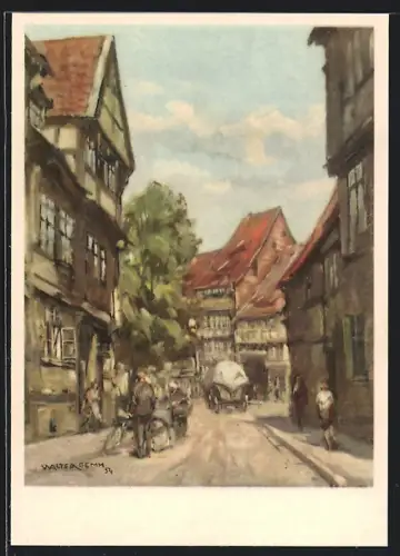 Künstler-AK Halberstadt, Bei den Spritzen