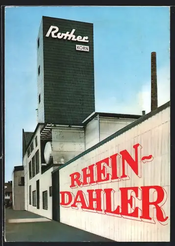 AK Rother Korn Fabrik, Reklame für Rheindahler