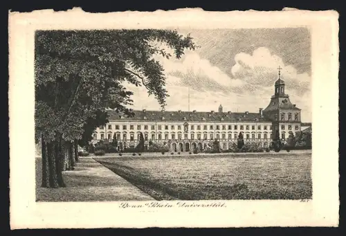 Künstler-AK Bonn a. Rhein, Partie an der Universität
