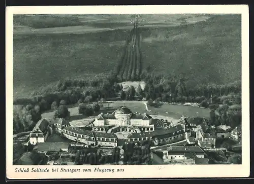 AK Stuttgart, Schloss Solitude vom Flugzeug aus