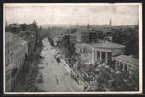 AK Aachen, Friedr.-Wilh.-Platz und Elisenbrunnen