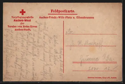 AK Aachen, Friedr.-Wilh.-Platz und Elisenbrunnen