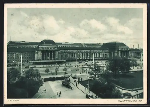 AK Leipzig, Blick auf den Hauptbahnhof