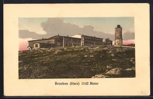 AK Brocken /Harz, Brockenhotel und Aussichtsturm