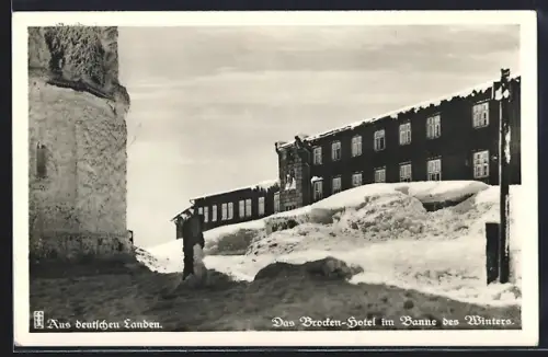 AK Brocken, eingeschneites Hotel
