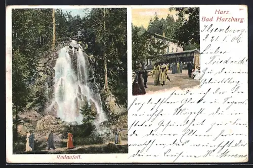 AK Bad Harzburg, Gasthaus, Radaufall
