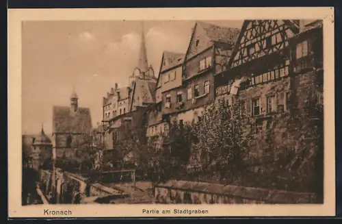 AK Kronach / Oberfranken, Partie am Stadtgraben