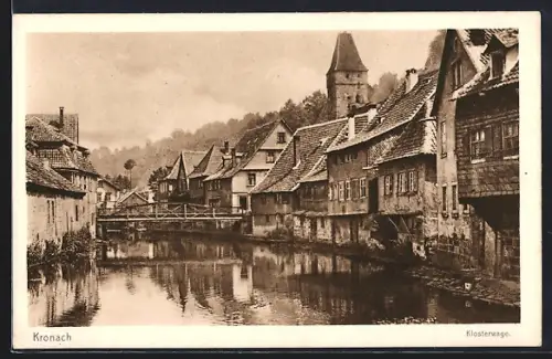AK Kronach / Oberfranken, Häuserpartien am Wasser, Klosterwage