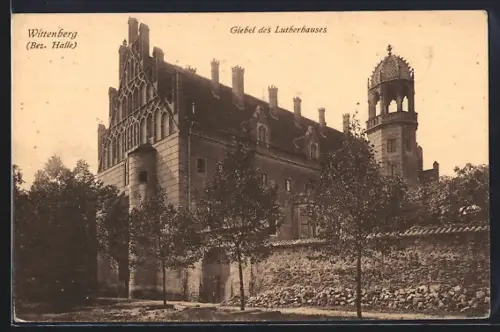 AK Wittenberg /Bez. Halle, Giebel des Lutherhauses