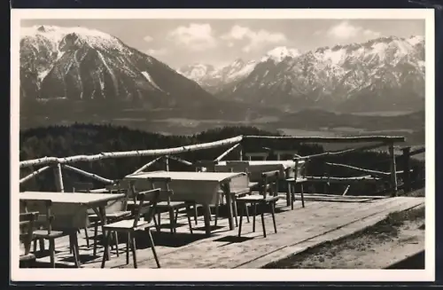 AK Piding, Neubichleralm, Blick zum Untersberg und Watzmann