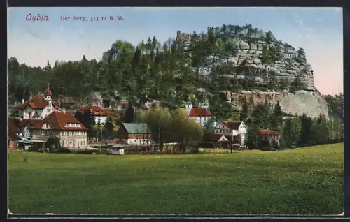 AK Oybin, Teilansicht mit Berg