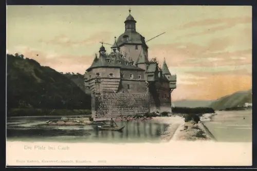 AK Caub, Die Pfalz mit Boot