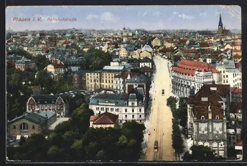 AK Plauen i. V., Bahnhofstrasse