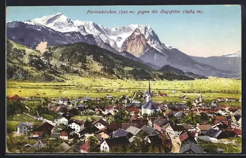 AK Partenkirchen, Blick zur Zugspitze