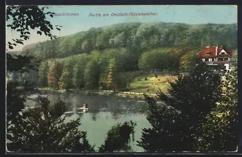 AK Saarbrücken, Partie am Deutsch-Mühlenweiher