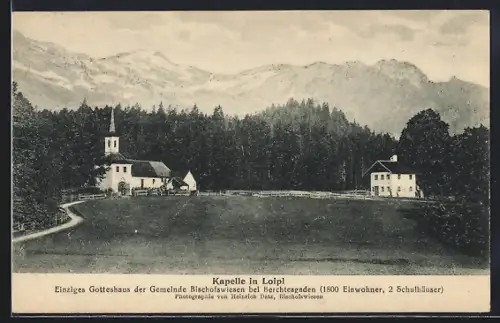 AK Loipl / Berchtesgaden, Kapelle mit Berglandschaft