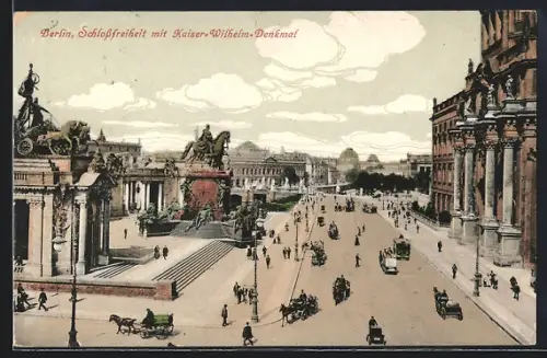 AK Berlin, Schlossfreiheit, Kaiser-Wilhelm-Denkmal