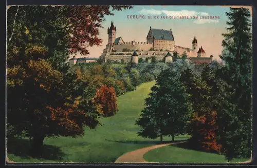 AK Coburg, Blick auf die Veste vom Laubgang